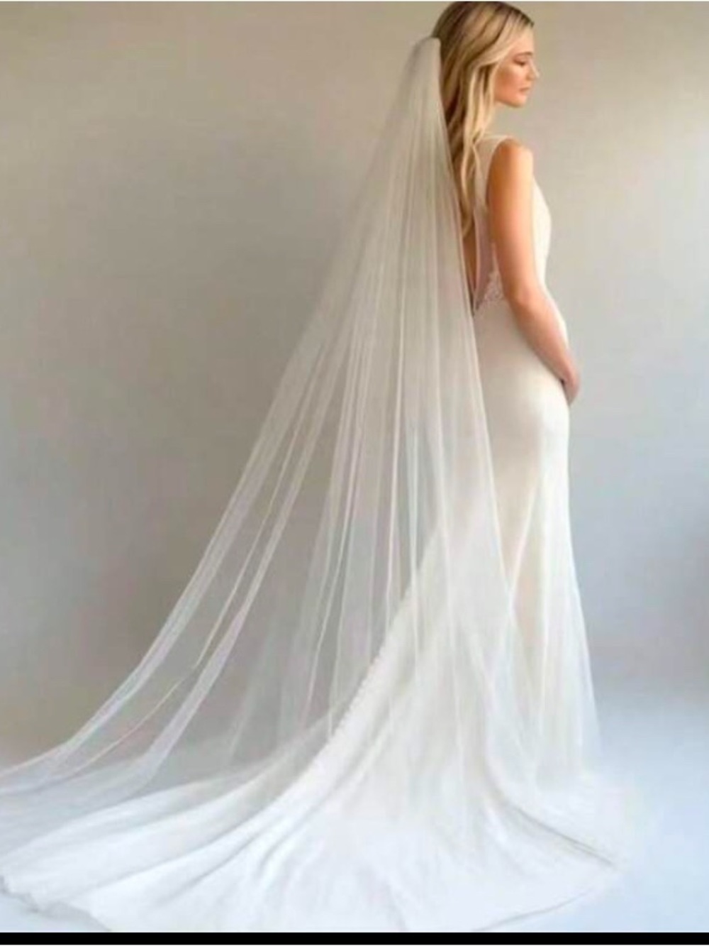 Bridal Long Cathedral Veil - White